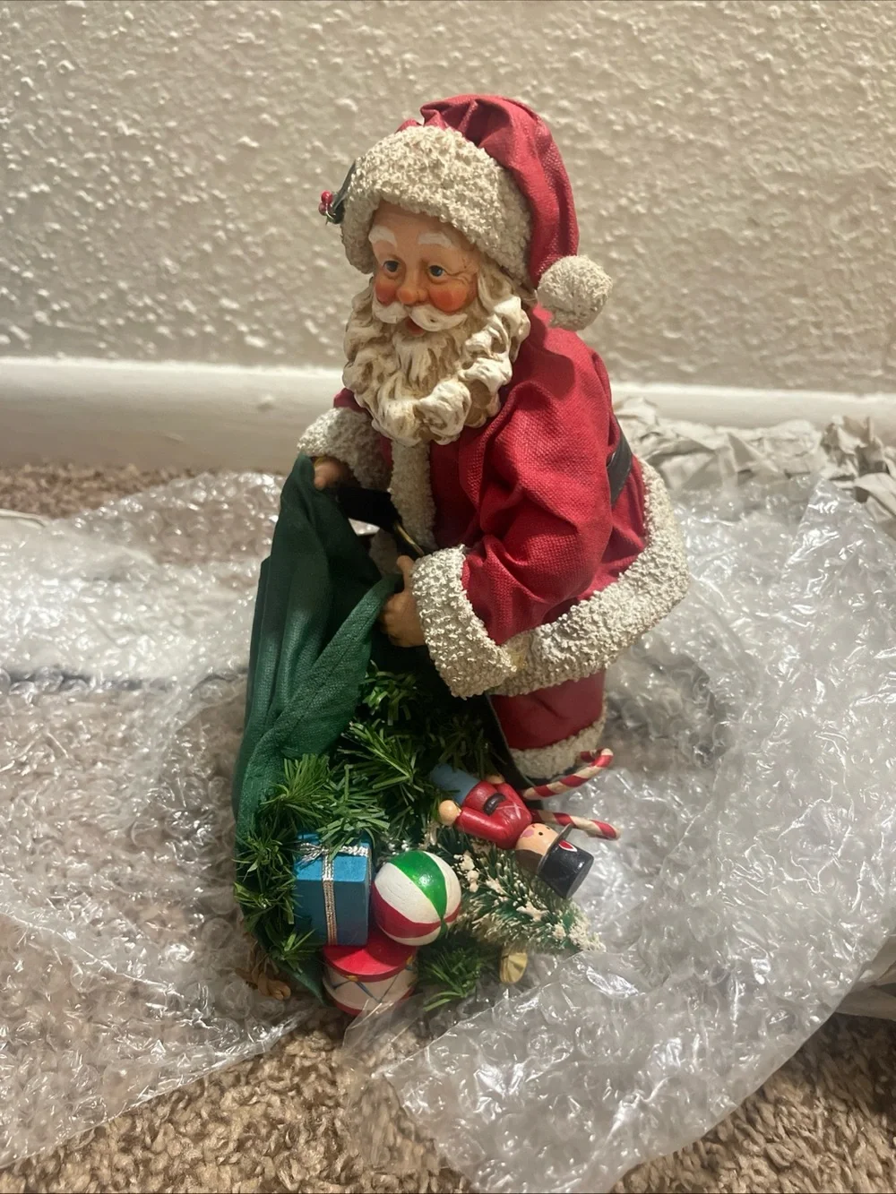 Santa Figurine Holiday Decoration - Red Coat